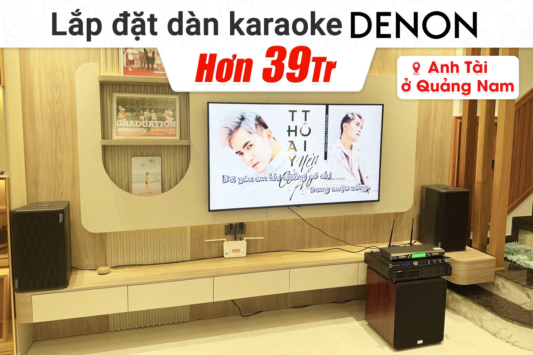 Lắp đặt dàn karaoke Denon hơn 39tr cho anh Tài tại Quảng Nam (Denon DP-R310, BIK VM620A, JBL KX180A, Bksound SW612MKII, BS-790S)