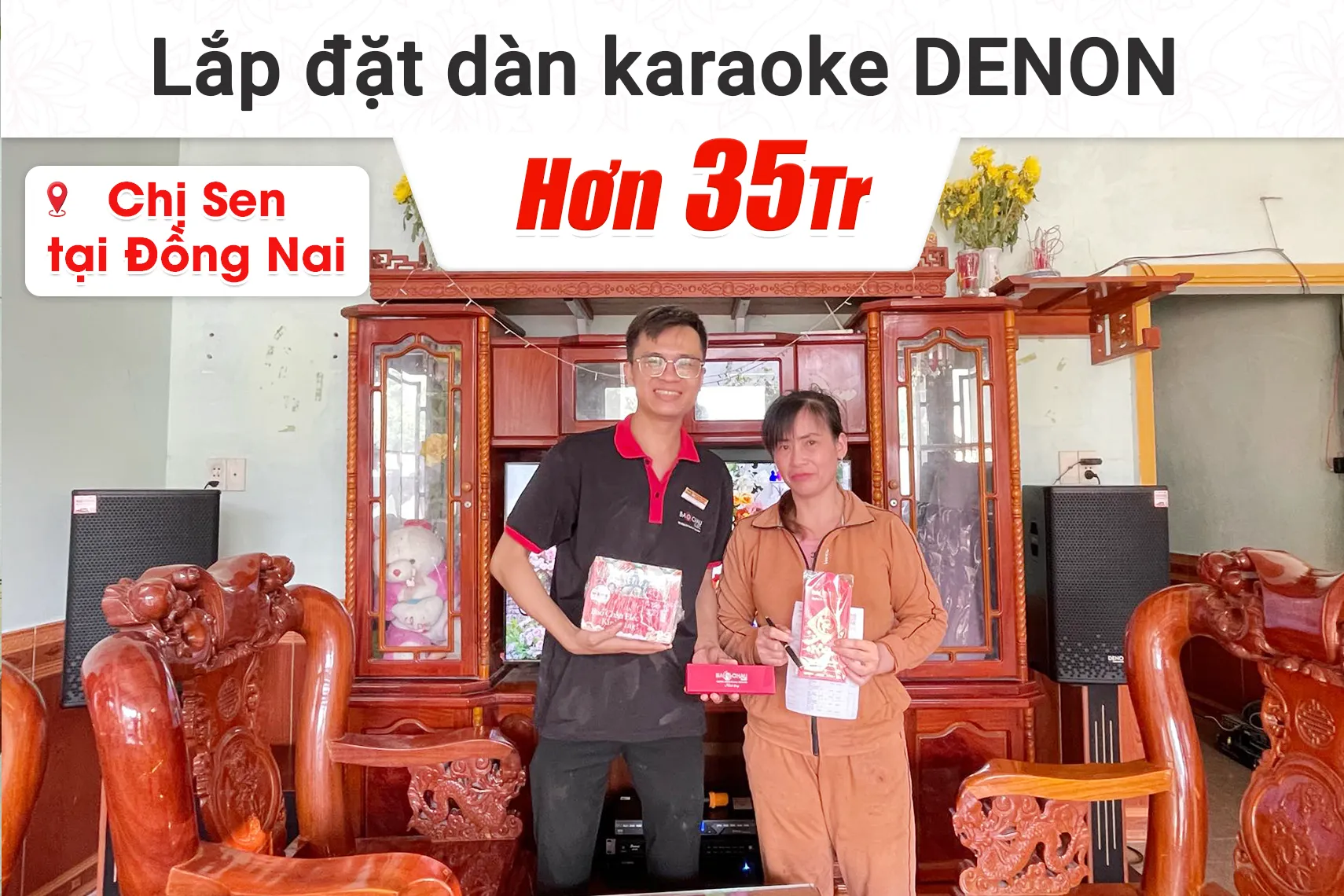 Lắp đặt dàn karaoke Denon hơn 35tr cho chị Sen tại Đồng Nai