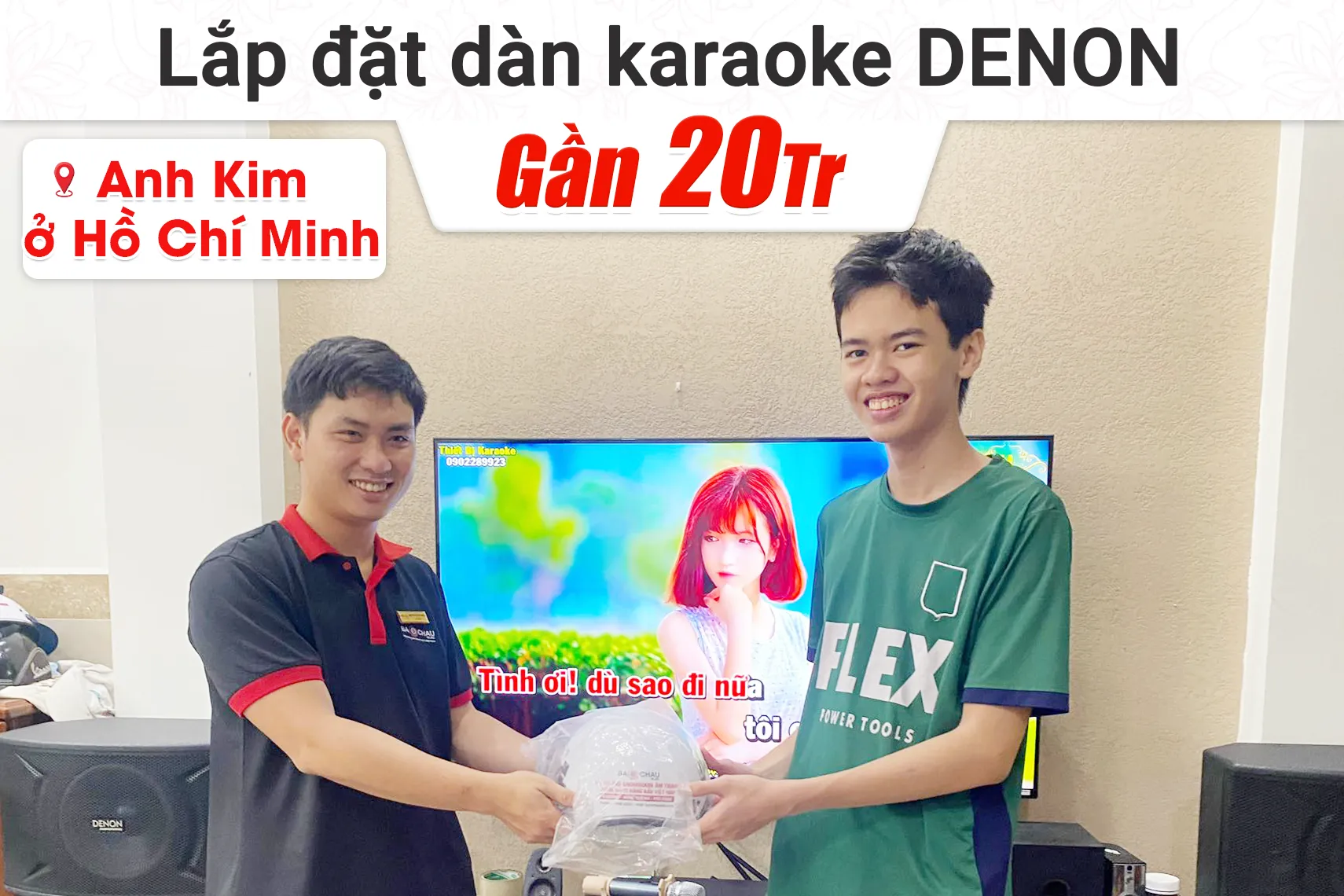 Lắp đặt dàn karaoke Denon gần 20tr cho anh Kim tại TP HCM (Denon DP-C10, Denon DP-N1600)