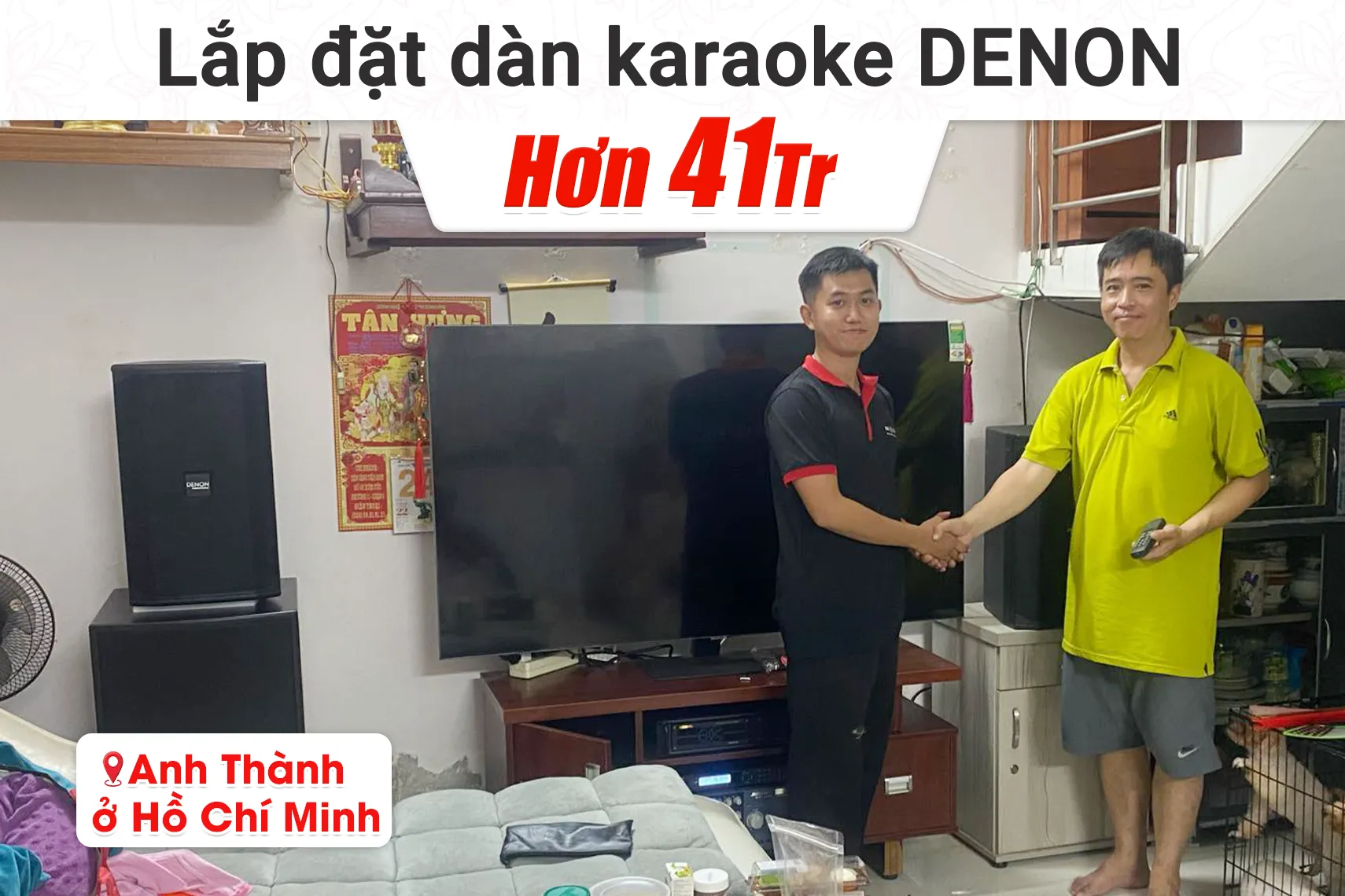 Lắp đặt dàn karaoke Denon hơn 41tr cho anh Thành tại TPHCM (Denon DN-710, VM620A, KP600)