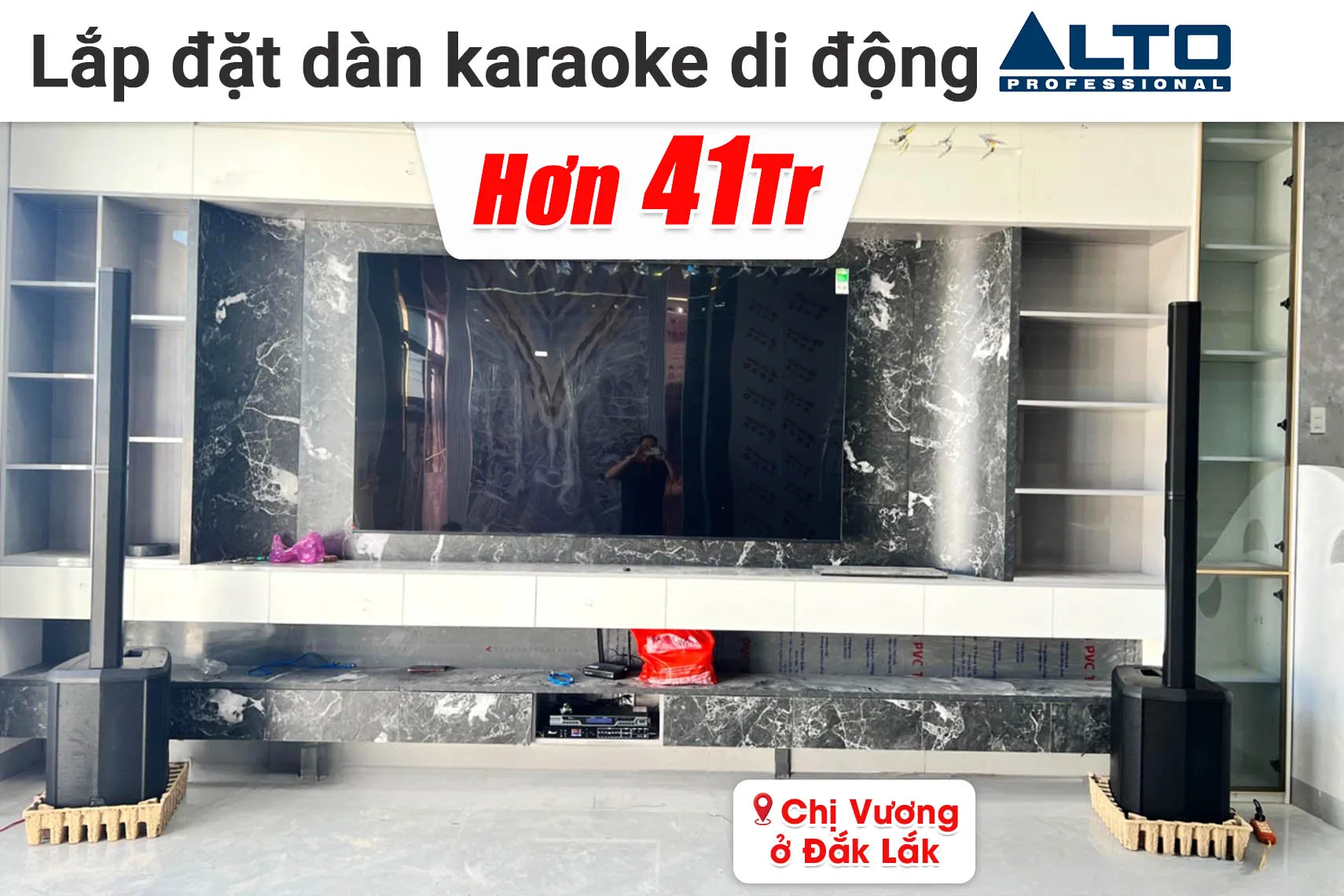 Lắp đặt dàn karaoke di động Alto hơn 41 triệu cho chị Vương ở Đắk Lắk (Alto TS112C, Bksound DSP-9000 Plus, Bksound M200,...)