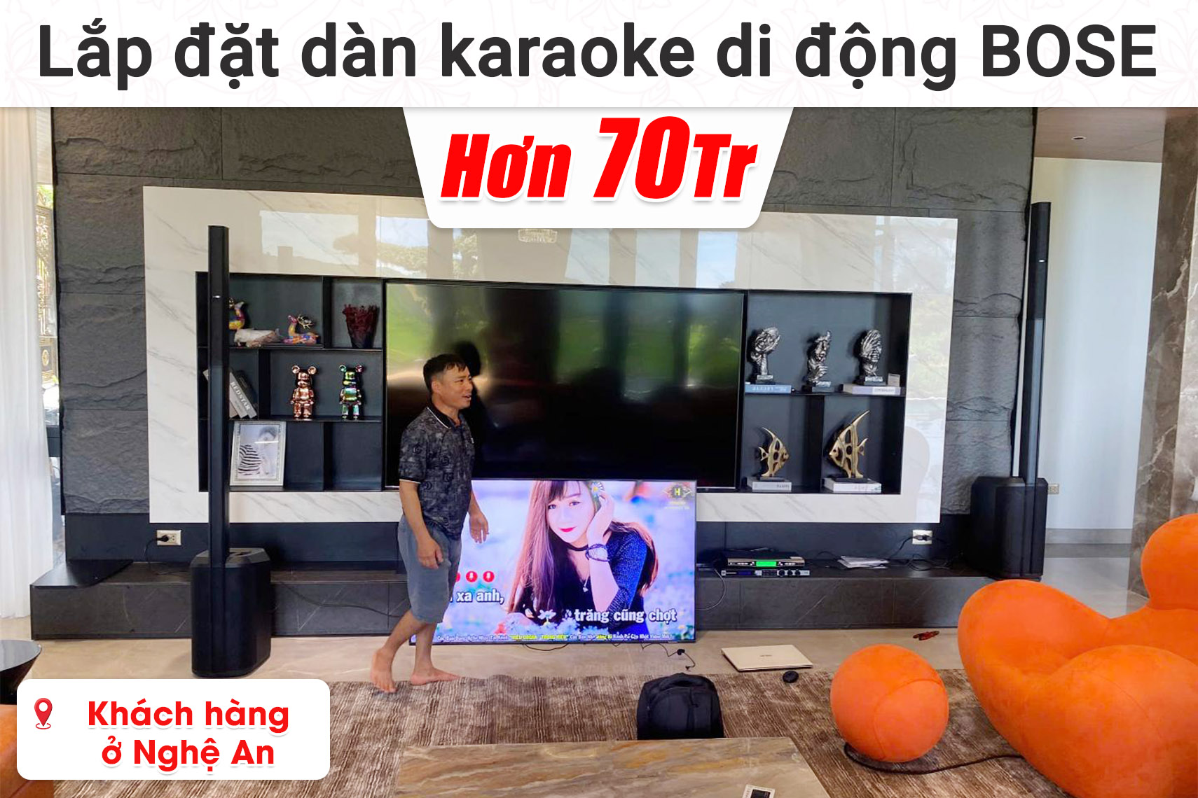 Lắp đặt dàn karaoke di động Bose hơn 70 triệu cho khách hàng ở Nghệ An (Bose L1 Pro8, JBL KX180A, Baiervires BS-790S,...)