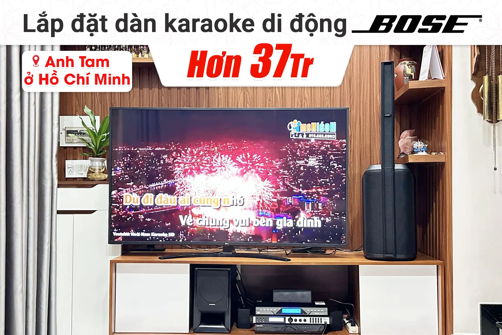 Lắp đặt dàn karaoke di động Bose hơn 37tr cho anh Tam tại TP HCM (Bose L1 Pro8, Bksound X6 Luxury, BCE U900 Plus X)
