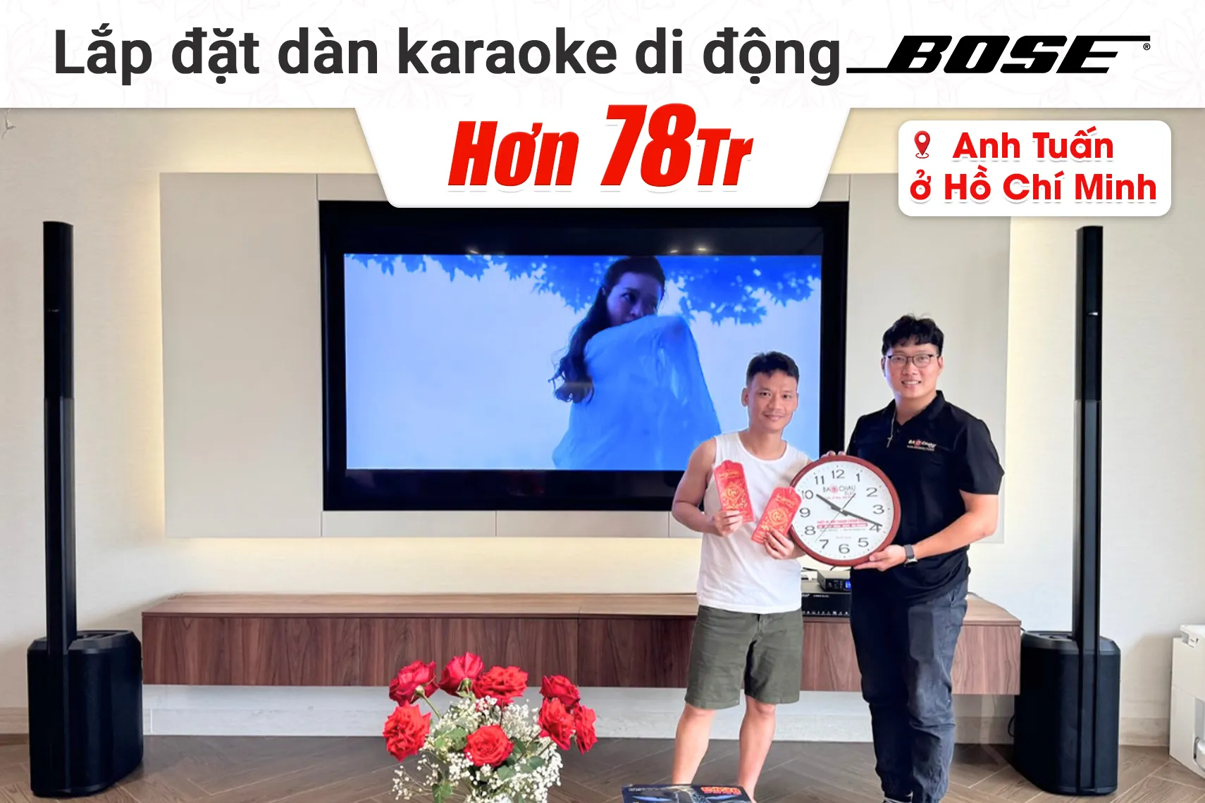 Lắp đặt dàn karaoke di động Bose hơn 78tr cho anh Tuấn tại TP HCM (Bose L1 Pro8, AAP K9900II, JBL VM300)