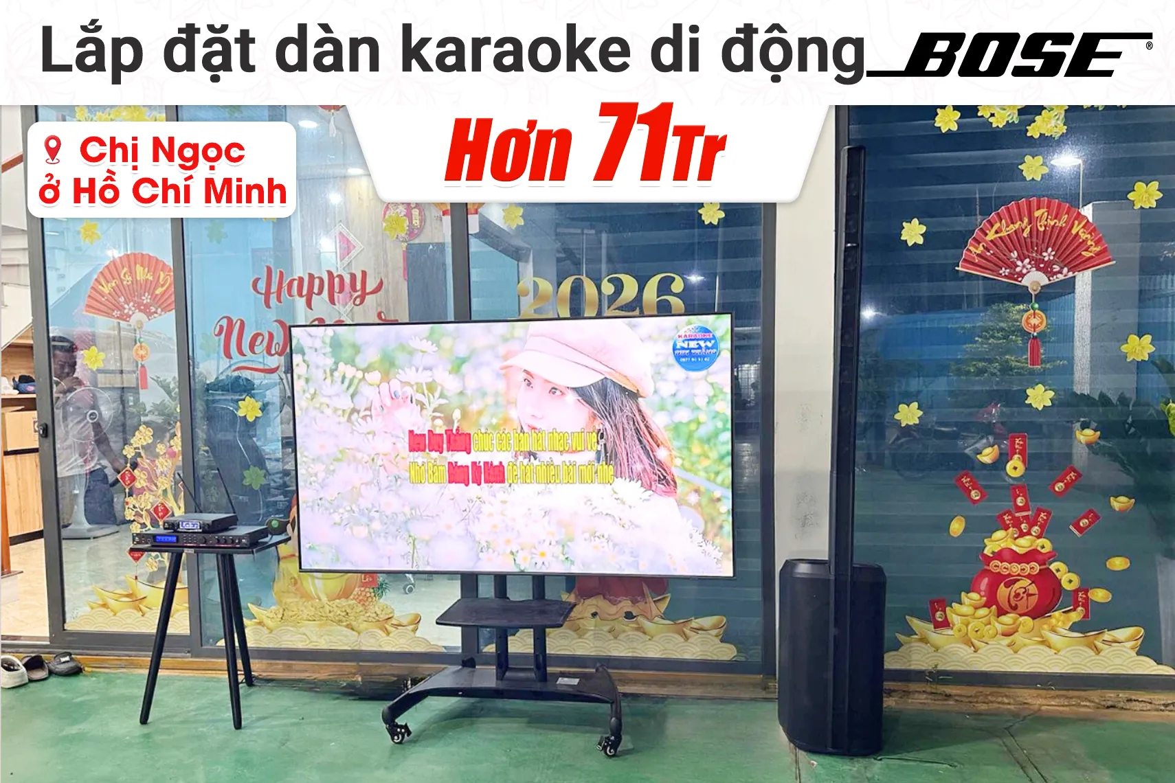 Lắp đặt dàn karaoke di động Bose hơn 71tr cho chị Ngọc tại TP HCM (Bose L1 Pro16, JBL VX9, JBL VM300, Tomko T215G16)