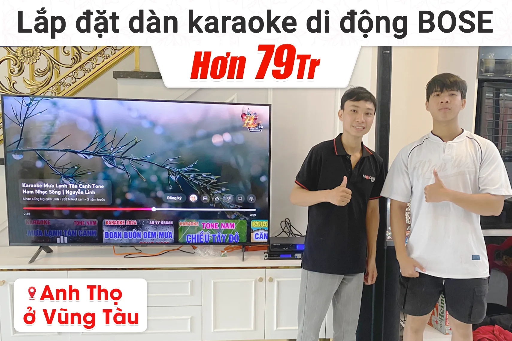 Lắp đặt dàn karaoke di động Bose hơn 79tr cho anh Thọ tại Vũng Tàu