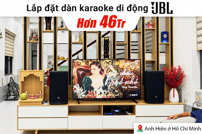 Lắp đặt dàn karaoke di động JBL hơn 46tr cho anh Hiền tại Đồng Nai (JBL Eon 712, JBL VX9, JBL VM300)