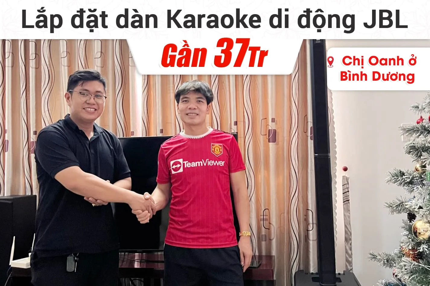 Lắp đặt dàn karaoke di động JBL gần 37tr cho chị Oanh ở Bình Dương