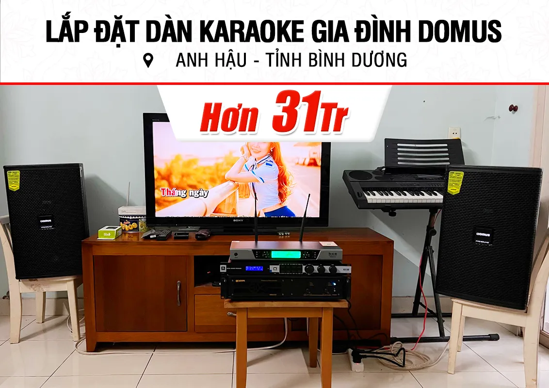 Lắp đặt dàn karaoke Domus hơn 31tr cho anh Hậu ở Bình Dương