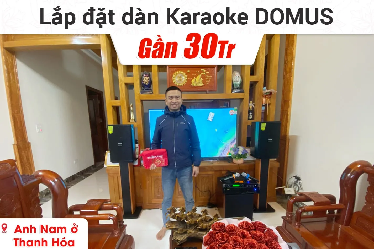 Lắp đặt dàn karaoke Domus gần 30tr cho anh Nam ở Thanh Hóa