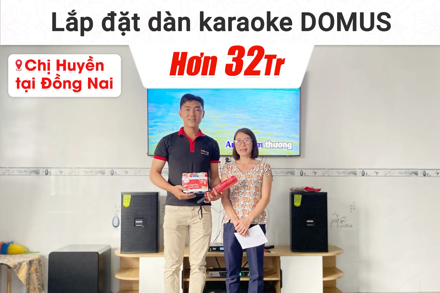 Lắp đặt dàn karaoke Domus hơn 32tr cho chị huyền tại Đồng Nai (Domus DP6100 Max, BIK VM620A, Bksound KP500, Bksound SW612MKII, BCE UGX12)