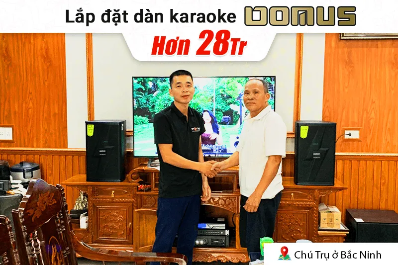 Lắp đặt dàn karaoke Domus hơn 28tr cho Chú Trụ tại Bắc Ninh (Domus DP-6210 Max, Audiocenter CT1200, Bksound KP500, Bksound SW212, BCE U900 Plus X)