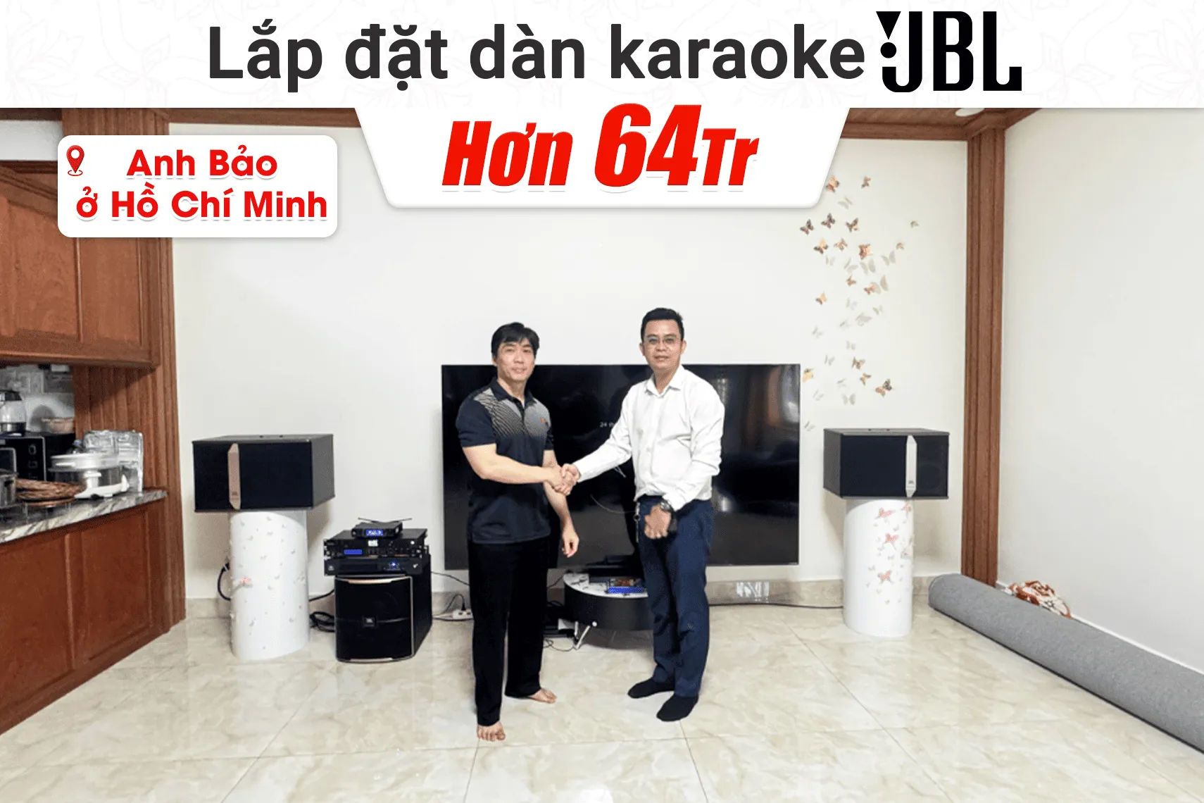 Lắp đặt dàn karaoke JBL hơn 64tr cho anh Bảo tại TP HCM (JBL KI512, JBL V6, JBL VX9, JBL Pasion 12SP, JBL VM300, BIK BSQ-8)