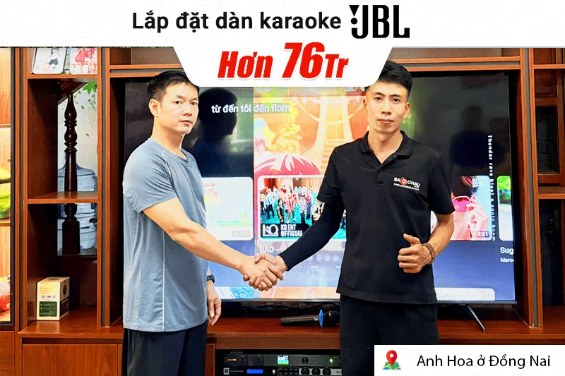 Lắp đặt dàn karaoke JBL hơn 76tr cho anh Hoa tại Đồng Nai (JBL MTS12, JBL V8, JBL KX190, JBL IRX115S, JBL VM300, BIK BSQ-8)