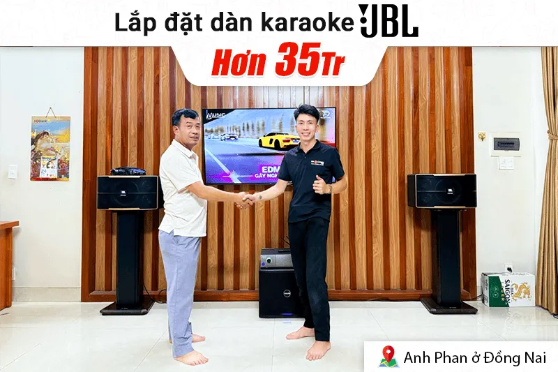 Lắp đặt dàn karaoke JBL hơn 35tr cho anh Phan tại Đồng Nai (JBL Pasion 10, Denon DP-N1600, Philips CSS2110/70, BIK LH-PS80)