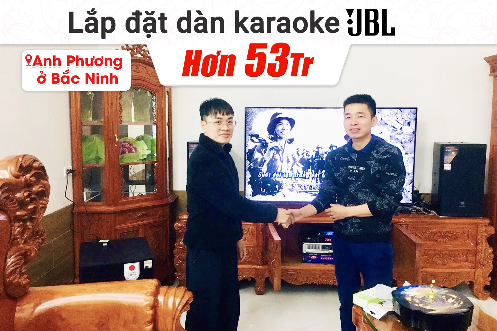 Lắp đặt dàn karaoke JBL hơn 53tr cho anh Phương tại Bắc Ninh (Bắc Giang cũ) (JBL MTS12, BIK VK-R51, BIK BBK-W55A, JBL VM300)