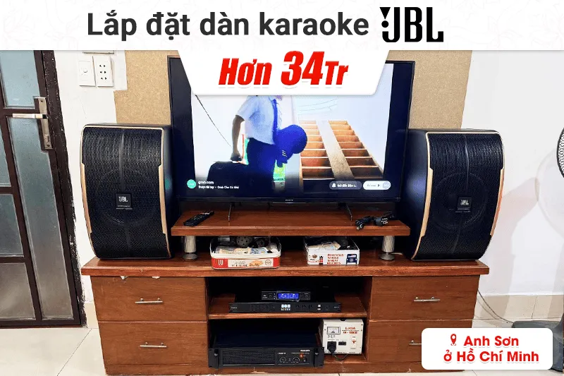 Lắp đặt dàn karaoke JBL hơn 34tr cho anh Sơn tại TP HCM (JBL Pasion 10, Philips CSS1917/70, Philips CSS3751/70, JBL VM300)