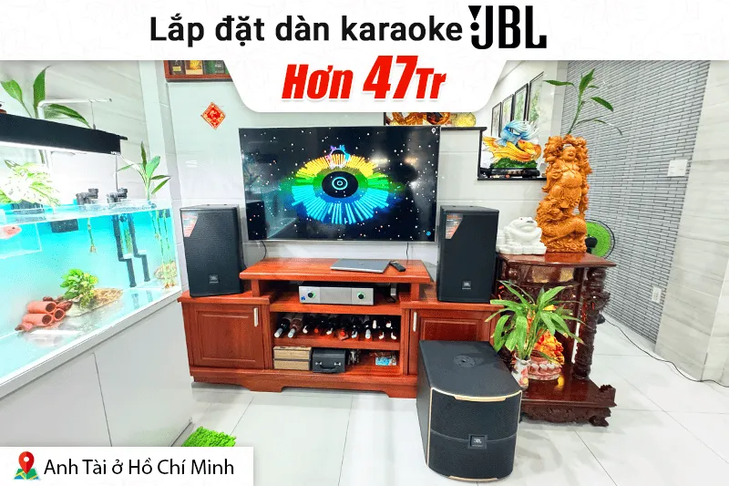 Lắp đặt dàn karaoke JBL hơn 47tr cho anh Tài tại TP HCM (JBL MTS10, Denon DP-N1600, JBL Pasion 12SP)