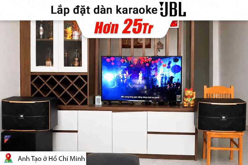Lắp đặt dàn karaoke JBL hơn 25tr cho anh Tạo tại TP HCM (JBL Pasion 12, Bksound DKA 8500 New)
