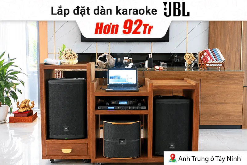 Lắp đặt dàn karaoke JBL hơn 92tr cho anh Trung tại Tây Ninh (JBL KP4012 G2 JBL V9 JBL KX190 JBL IRX115S JBL VM300 TIYN M8 BIK LH-PS80)