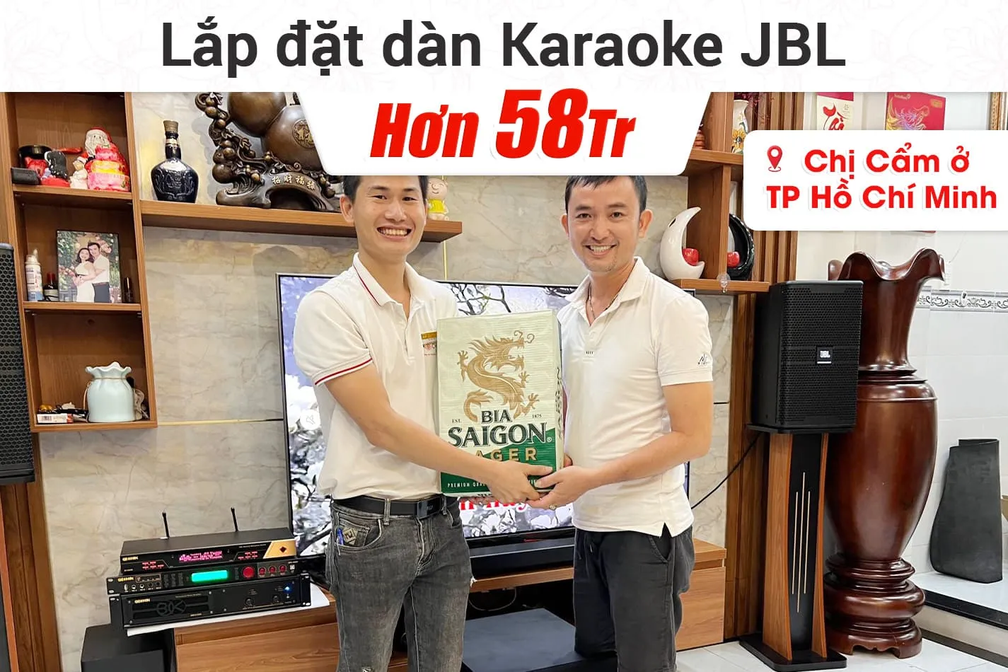 Lắp đặt dàn karaoke JBL hơn 58tr cho chị Cẩm ở TPHCM