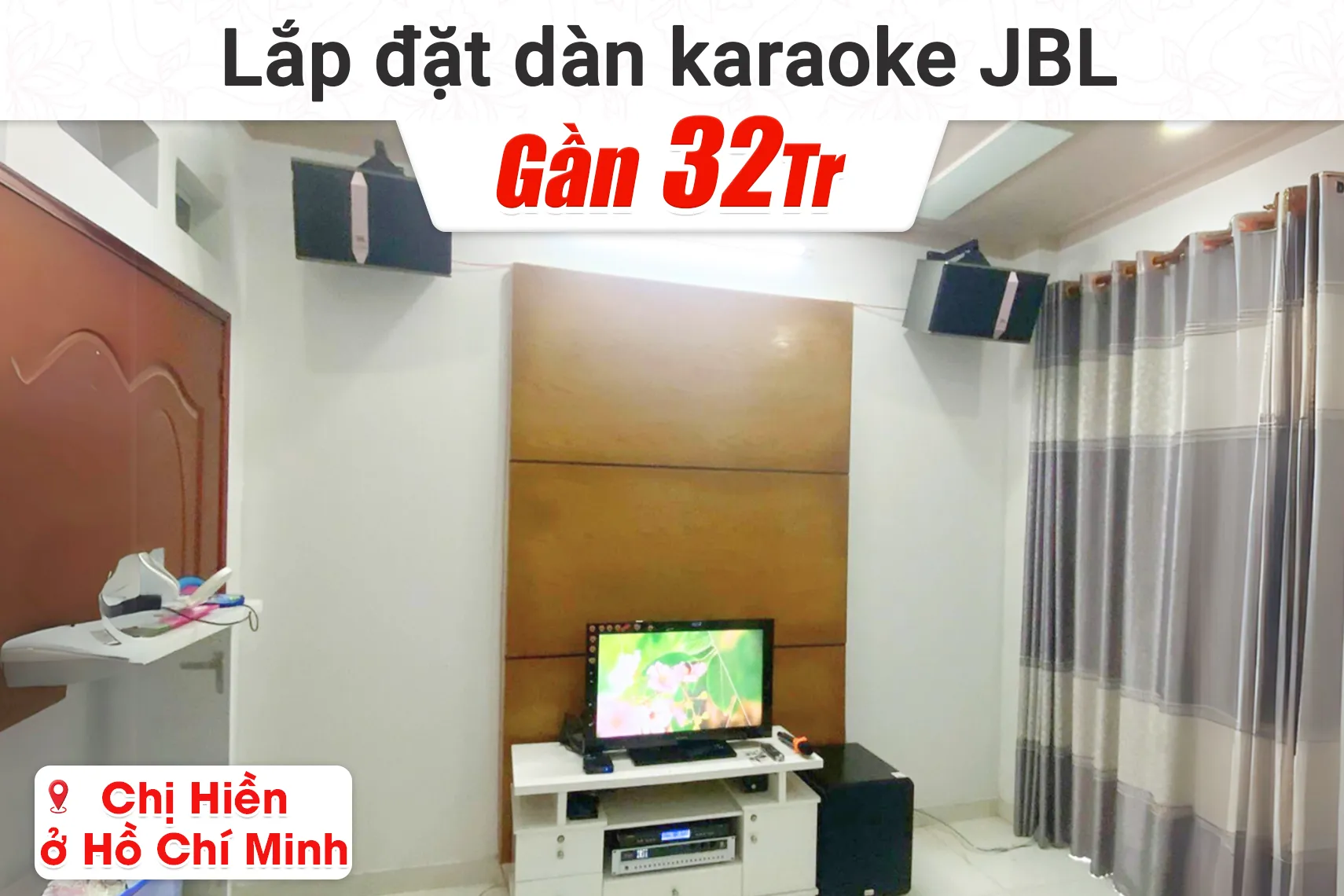 Lắp đặt dàn karaoke JBL gần 32tr cho chị Hiền tại TP HCM (JBL KI510, Bksound DP3600, Bksound SW612 MKII, BIK BJ-U500II)