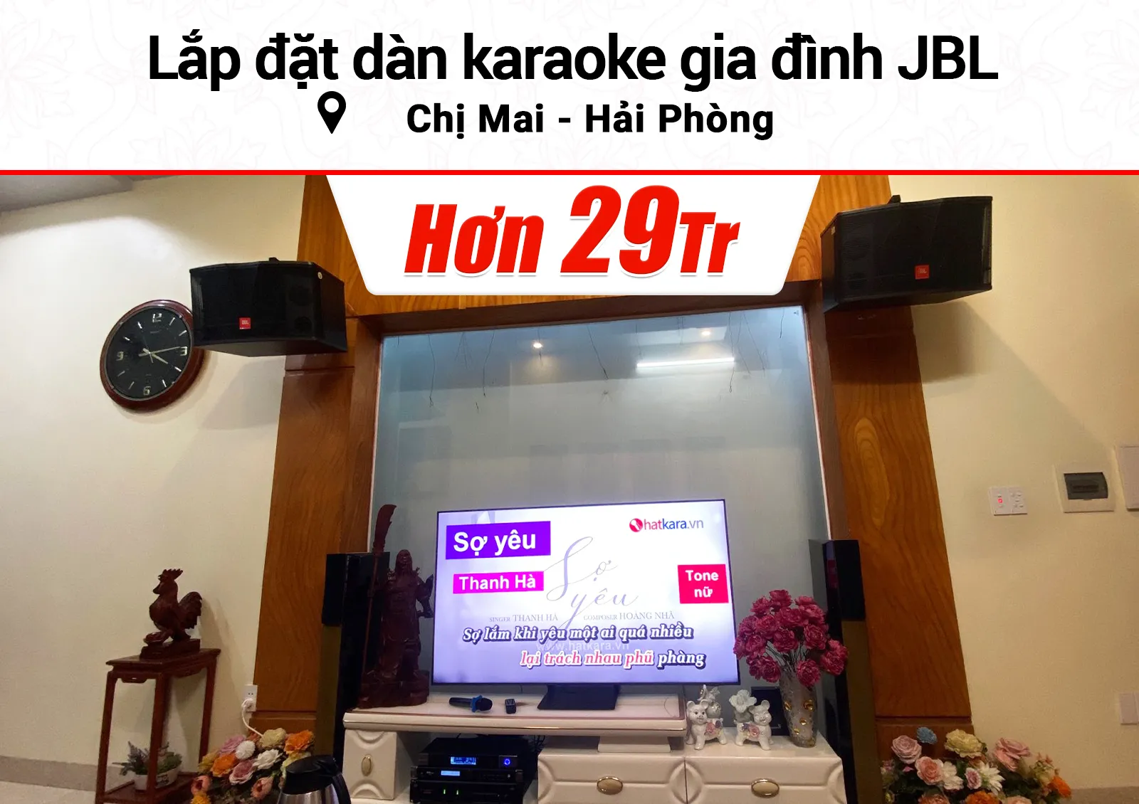 Lắp đặt dàn karaoke JBL hơn 29tr cho chị Mai ở Hải Phòng