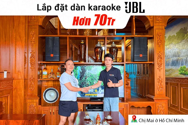Lắp đặt dàn karaoke JBL hơn 70tr cho chị Mai tại TP HCM (JBL CV1070, JBL V8, JBL VX9, Bksound SW512, BS9800, TIYN M8)