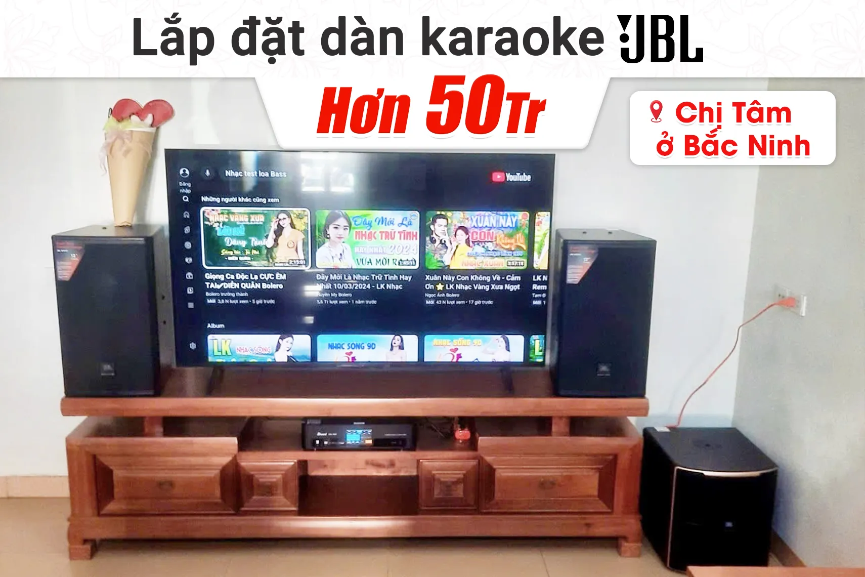 Lắp đặt dàn karaoke JBL hơn 50tr cho chị Tâm tại Bắc Ninh (JBL MTS12, Bksound DKA 8500, JBL Pasion 12SP)