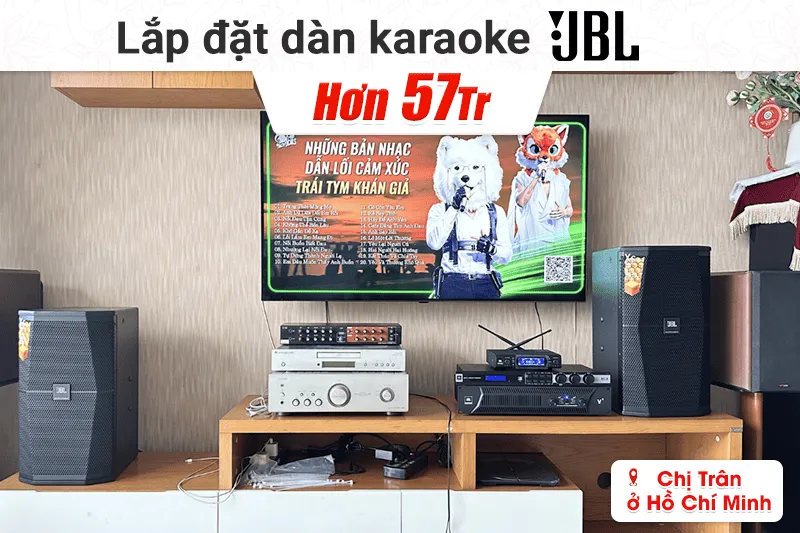 Lắp đặt dàn karaoke JBL hơn 57tr cho chị Trân tại TP HCM (JBL XS10, JBL V6, JBL KX190, JBL VM300)