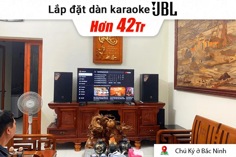 Lắp đặt dàn karaoke JBL hơn 42tr cho chú Ký tại Bắc Ninh (JBL MTS12, Bksound DKA 8500 New, Bksound SW612 MKII)