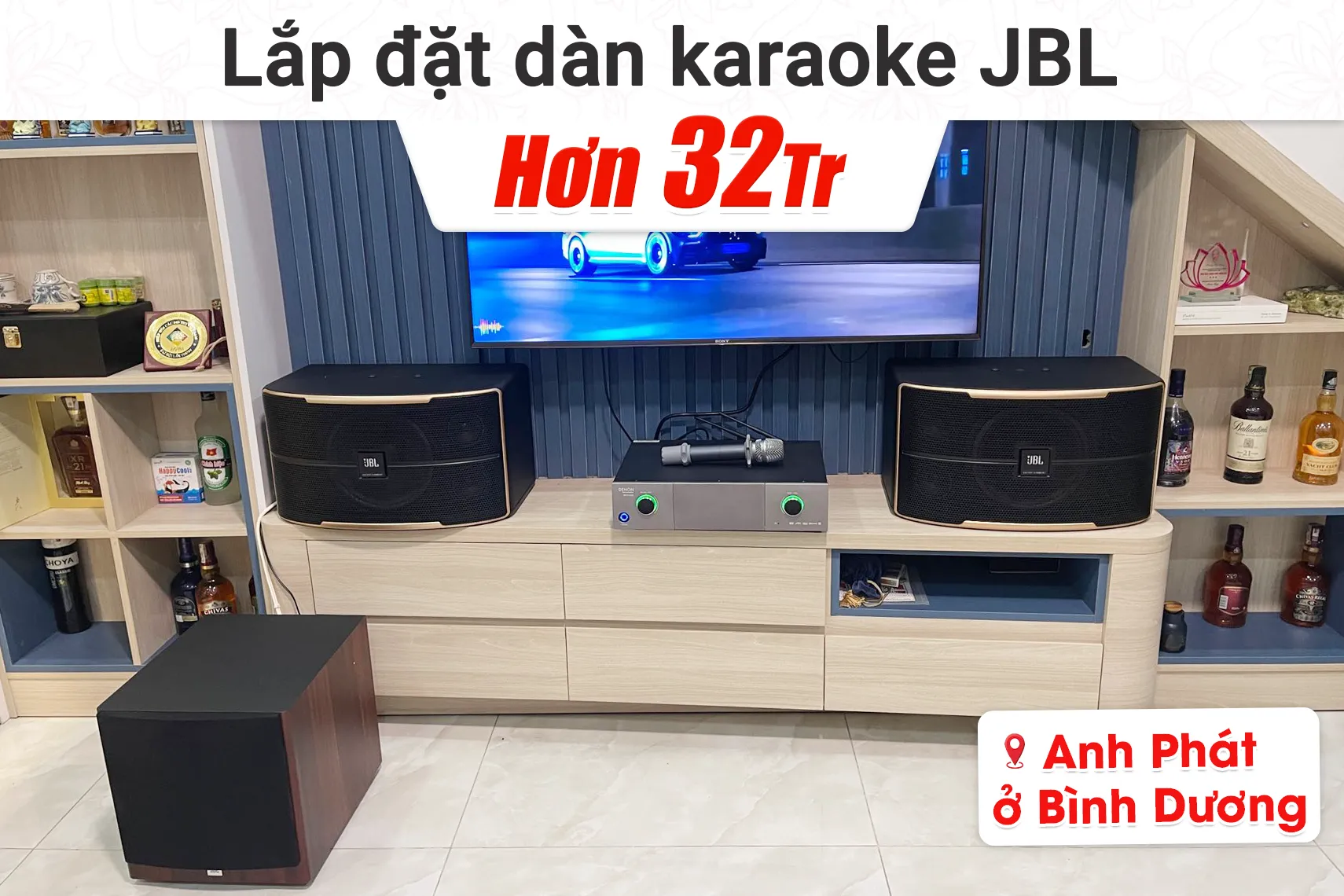 Lắp đặt dàn karaoke JBL hơn 32tr cho anh Phát tại Bình Dương