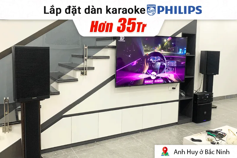 Lắp đặt dàn karaoke Philips hơn 35tr cho anh Huy tại Bắc Ninh (Philips CSS1600/70, CSS5561/70, CSS3752/70, CSS2210/70, CSS3331/70)