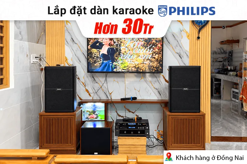 Lắp đặt dàn karaoke Philips hơn 30tr cho khách hàng tại Đồng Nai (Philips CSS2807/70, Wolfirst V6, Wolfirst VX8, Bksound SW512, BIK BJ-U200)