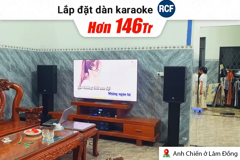 Lắp đặt dàn karaoke RCF hơn 146tr cho anh Chiến tại Lâm Đồng (RCF VIP2, JBL V8, JBL VX9, RCF S15, JBL VM300...)