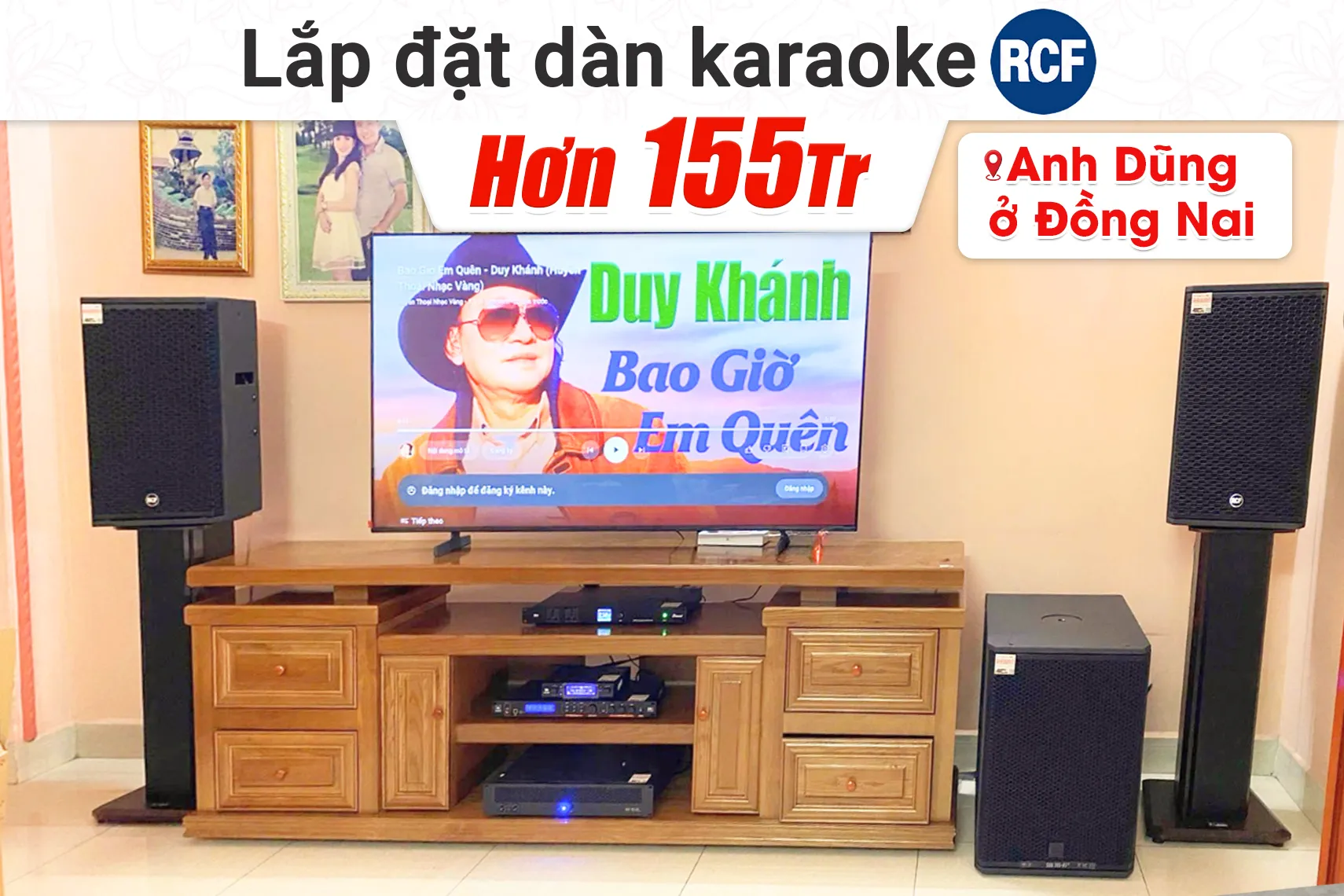 Lắp đặt dàn karaoke RCF hơn 155tr cho anh Dũng tại Đồng Nai (RCF VIP 2, RCF IPS 2.5K, JBL VX9, RCF 705-AS MK3, JBL VM300, Bksound M8)