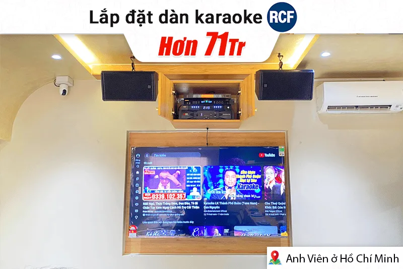 Lắp đặt dàn karaoke RCF hơn 71tr cho anh Liêm tại TP HCM (RCF Compact M08, UTA902DSP, BIK BPR-5800, BCE VIP 3000, Wolfirst PM9)