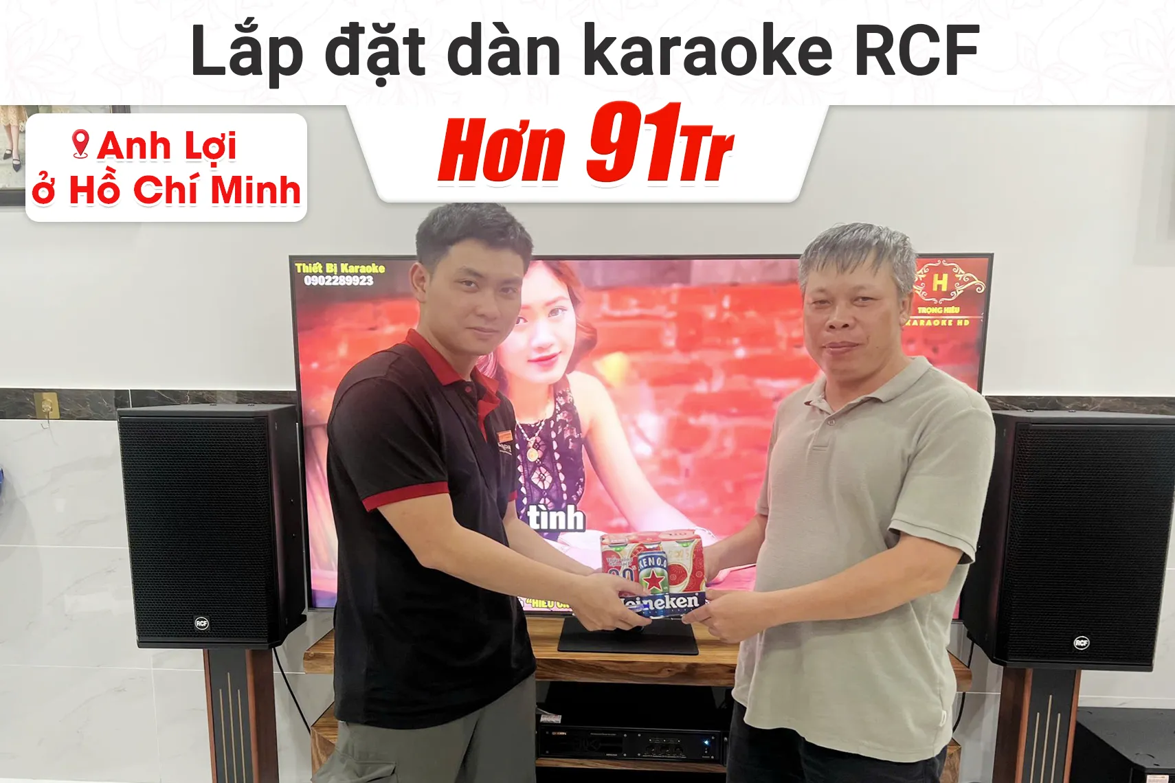 Lắp đặt dàn karaoke RCF hơn 91tr cho anh Lợi tại TP HCM