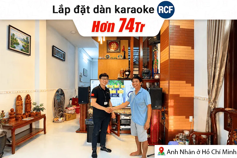 Lắp đặt dàn karaoke RCF hơn 74tr cho anh Nhân tại TP HCM (RCF G-Max 10, Audiocenter CT3600, JBL KX190, BIK BBK-W25A, JBL VM300, LH-GS80)
