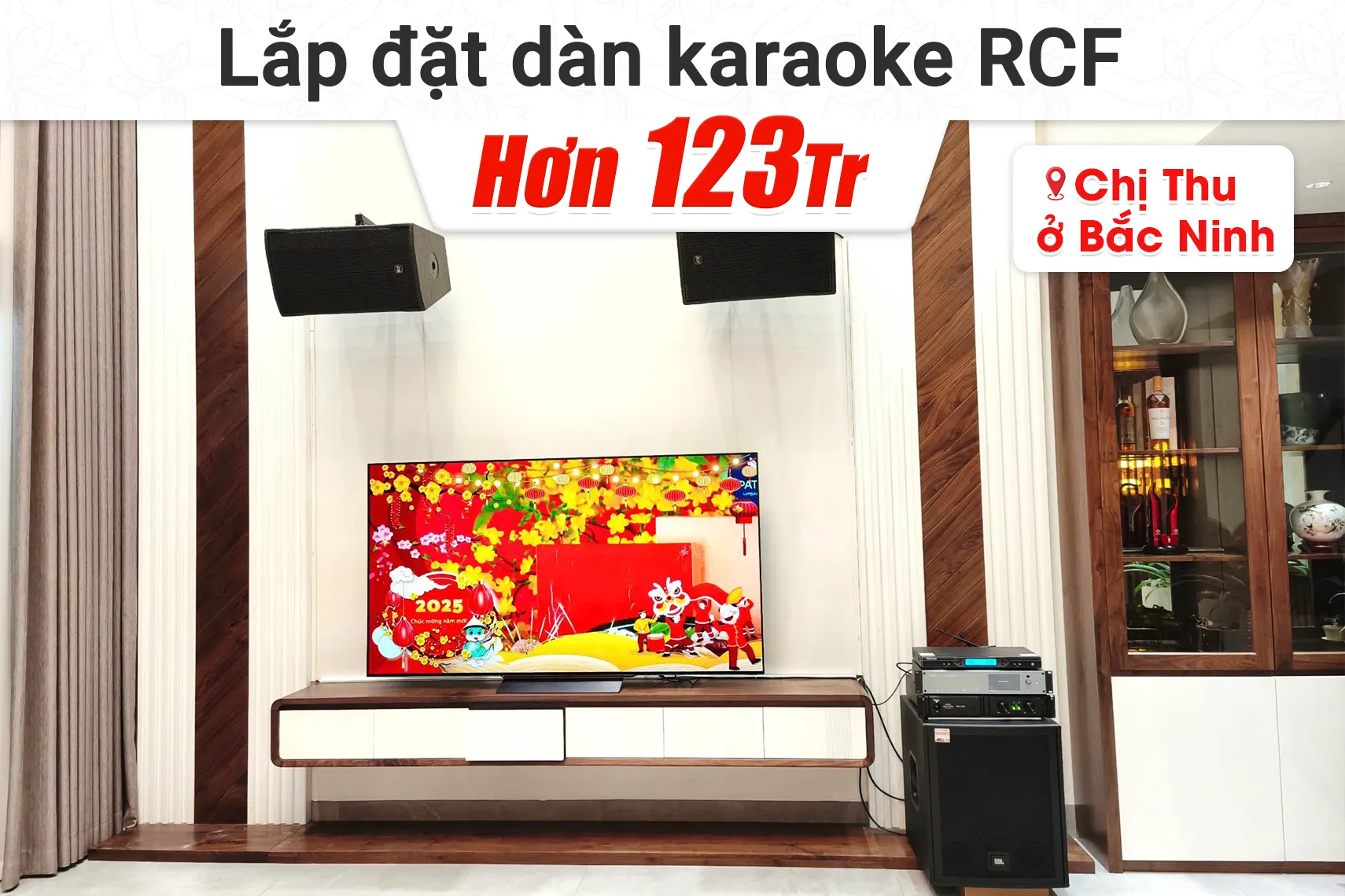 Lắp đặt dàn karaoke RCF hơn 123tr cho chị Thu tại Bắc Ninh