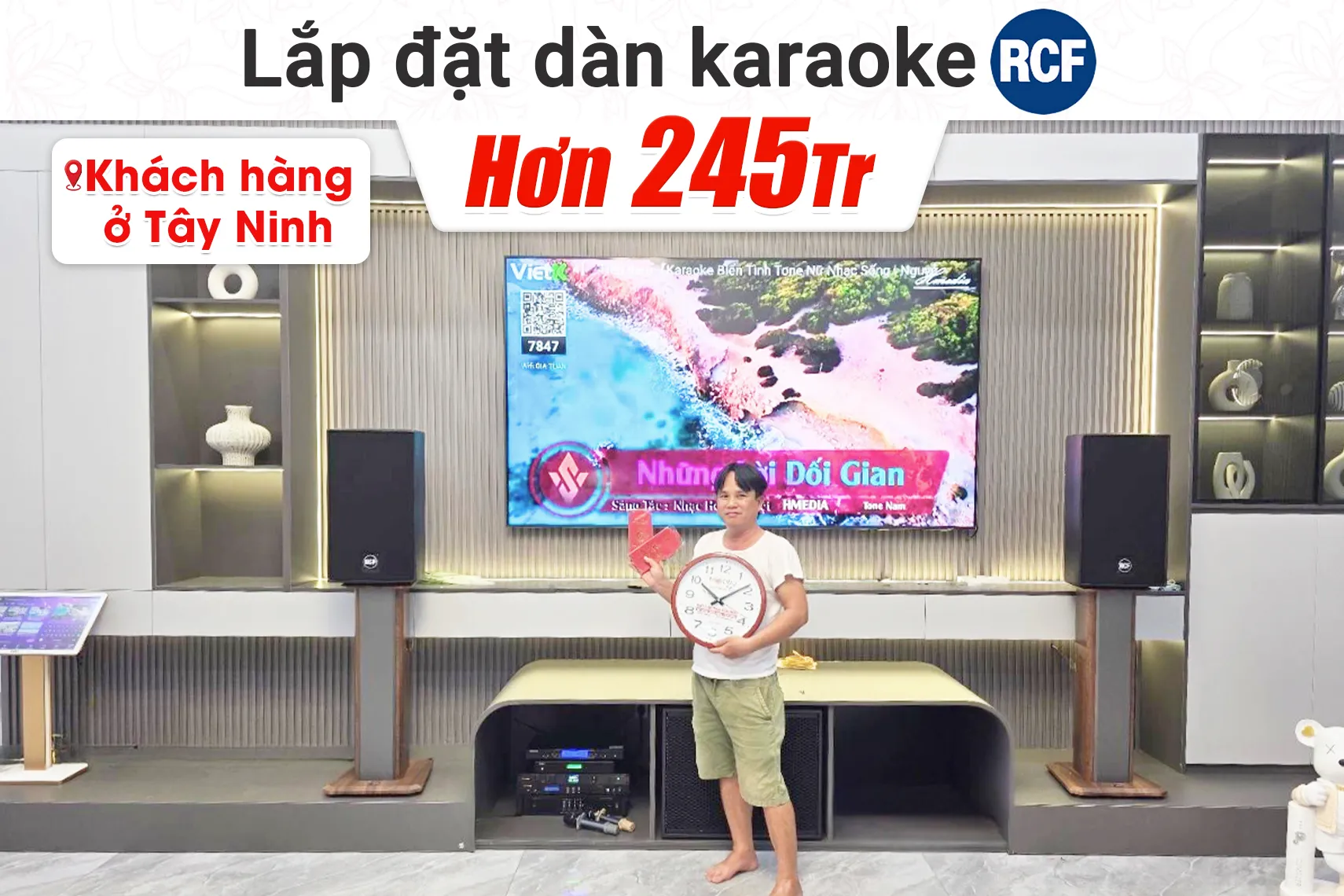 Lắp đặt dàn karaoke RCF hơn 245tr cho khách hàng tại Tây Ninh (RCF Acustica C5212-66, QPS 10K, BIK BPR-8600, RCF S19, BS9800...)