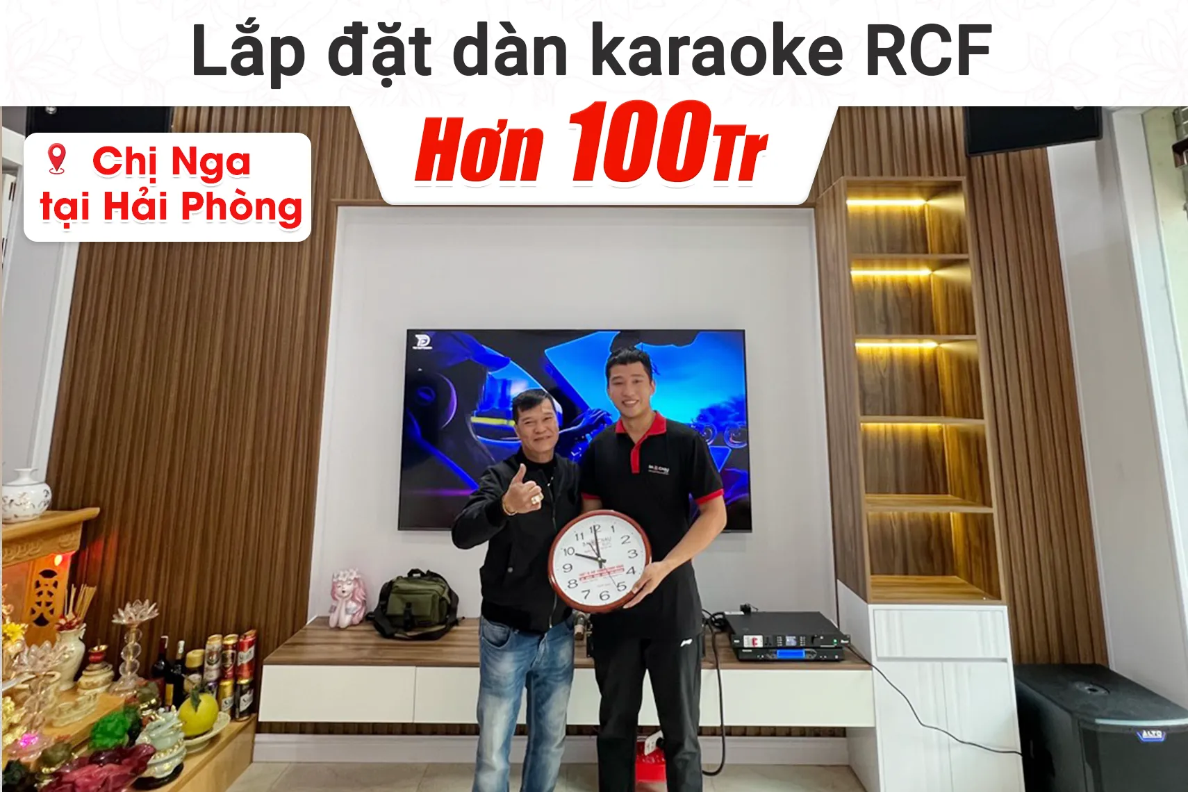 Lắp đặt dàn karaoke RCF hơn 100tr cho chị nga tại Hải Phòng