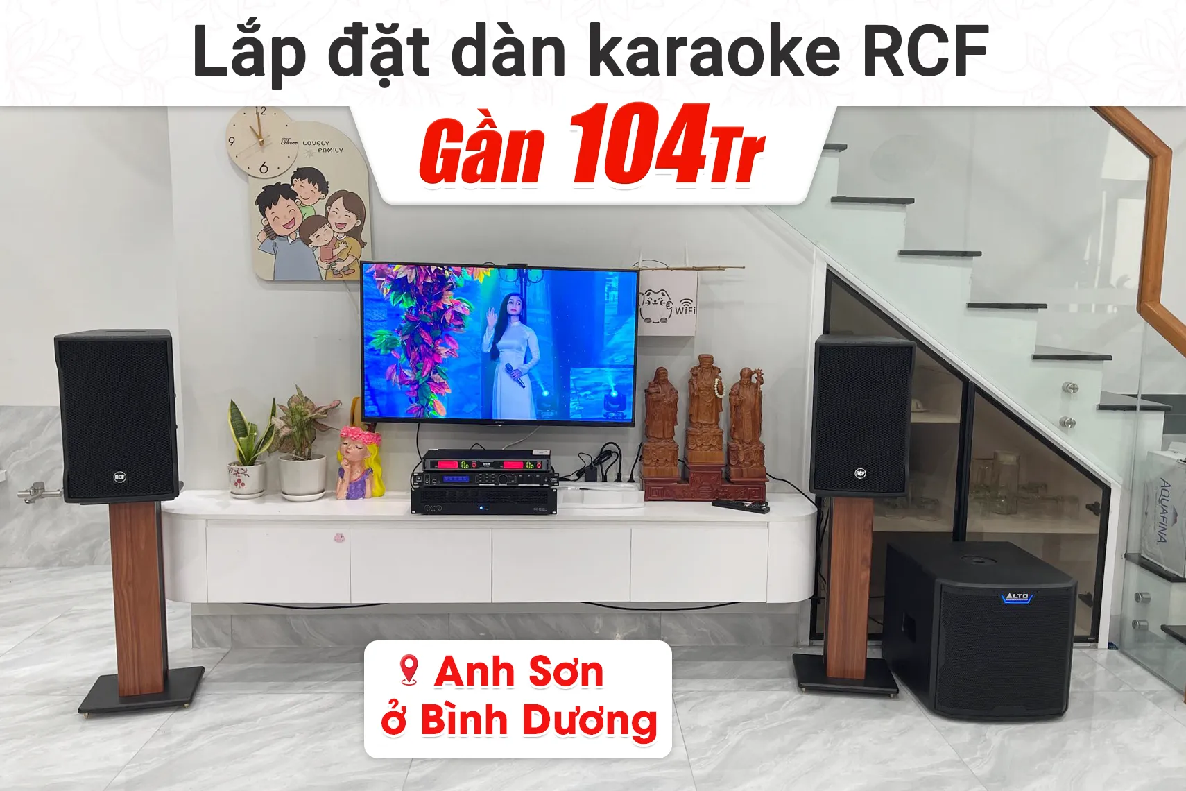 Lắp đặt dàn karaoke RCF gần 104tr cho anh Sơn tại Bình Dương