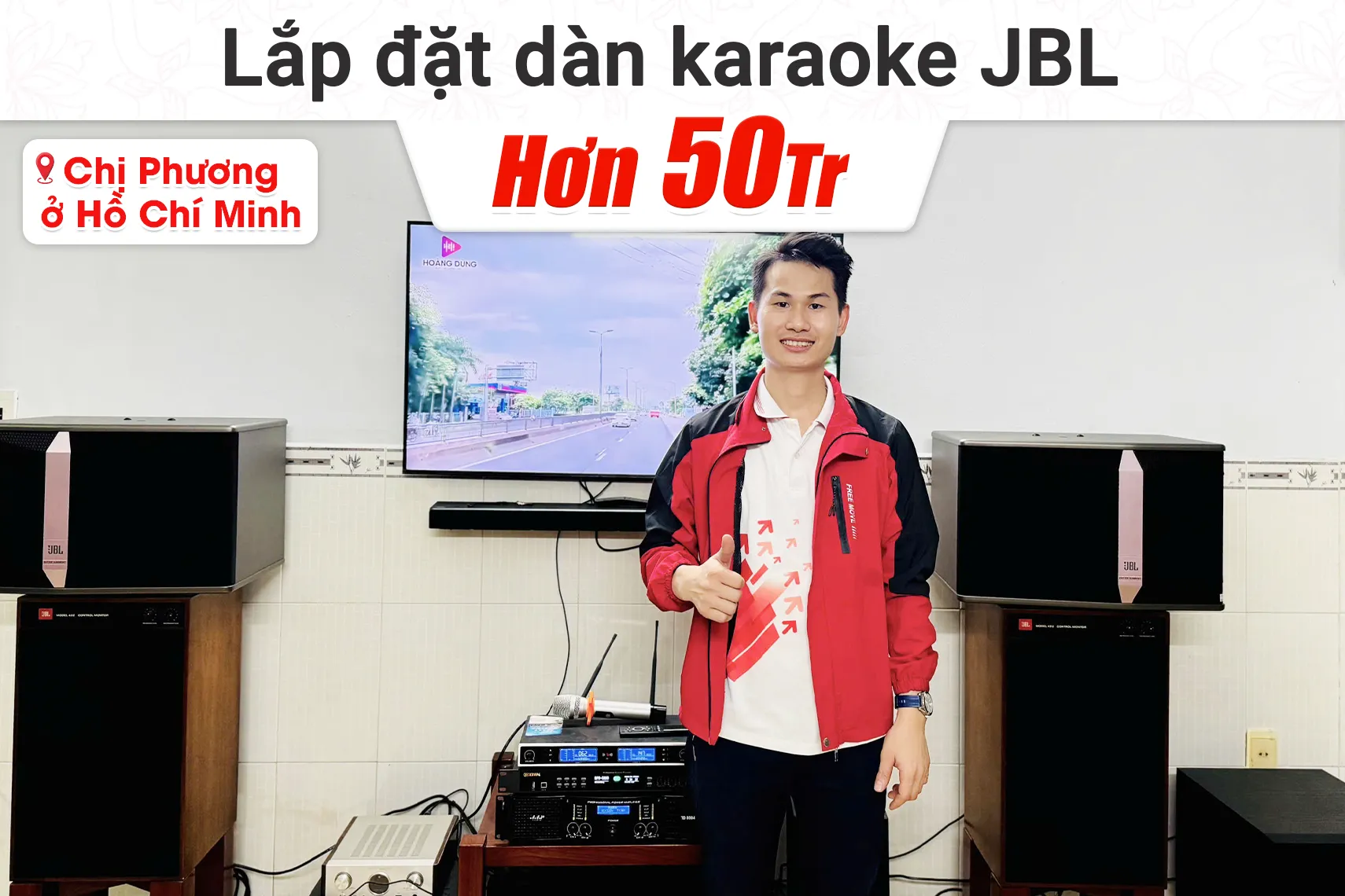Lắp đặt dàn karaoke JBL hơn 50tr cho anh Hùng tại Bình Tân (JBL Ki512, AAP TD8004, BIK BPR-5800, BIK BJ-W25AV II, BIK BJ-U500II)