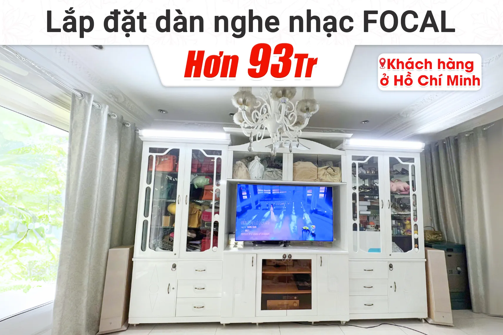 Lắp đặt dàn nghe nhạc Focal hơn 93tr cho khách hàng tại TP HCM (Focal Theva N3, Yamaha A-S1200, Yamaha WXC-50)