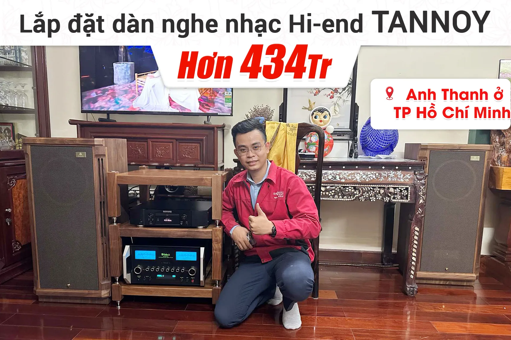 Trải nghiệm chất âm hoàn hảo của bộ dàn nghe nhạc Hi-end được Bảo Châu Elec tư vấn, lắp đặt cho anh Thanh ở quận 5, TPHCM. Cấu hình thiết bị bao gồm Tannoy, McIntosh, Marantz thiết kế mang tính thẩm mỹ cao, âm thanh ngọt ngào.