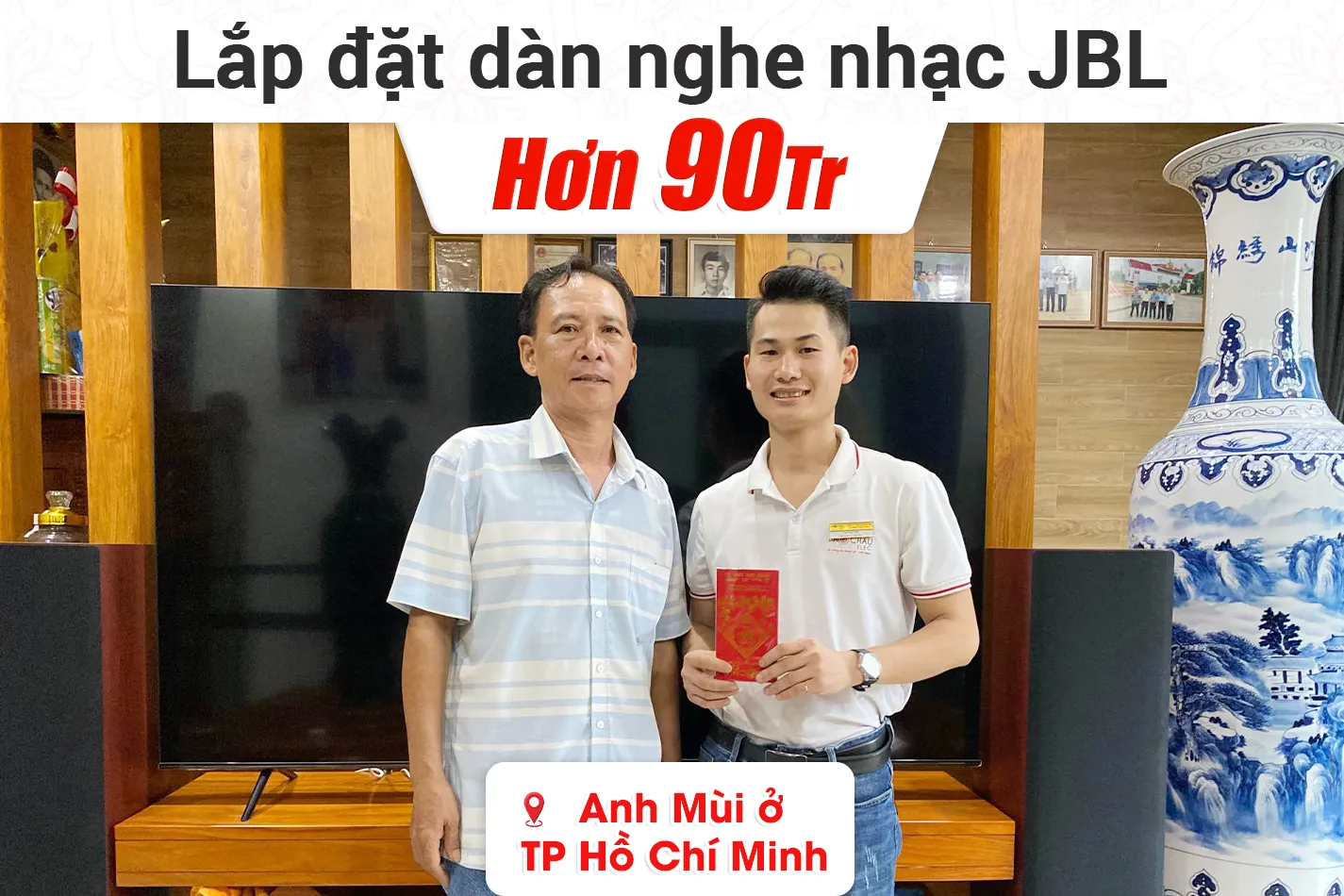 Lắp đặt dàn nghe nhạc JBL hơn 90tr cho anh Mùi ở TPHCM