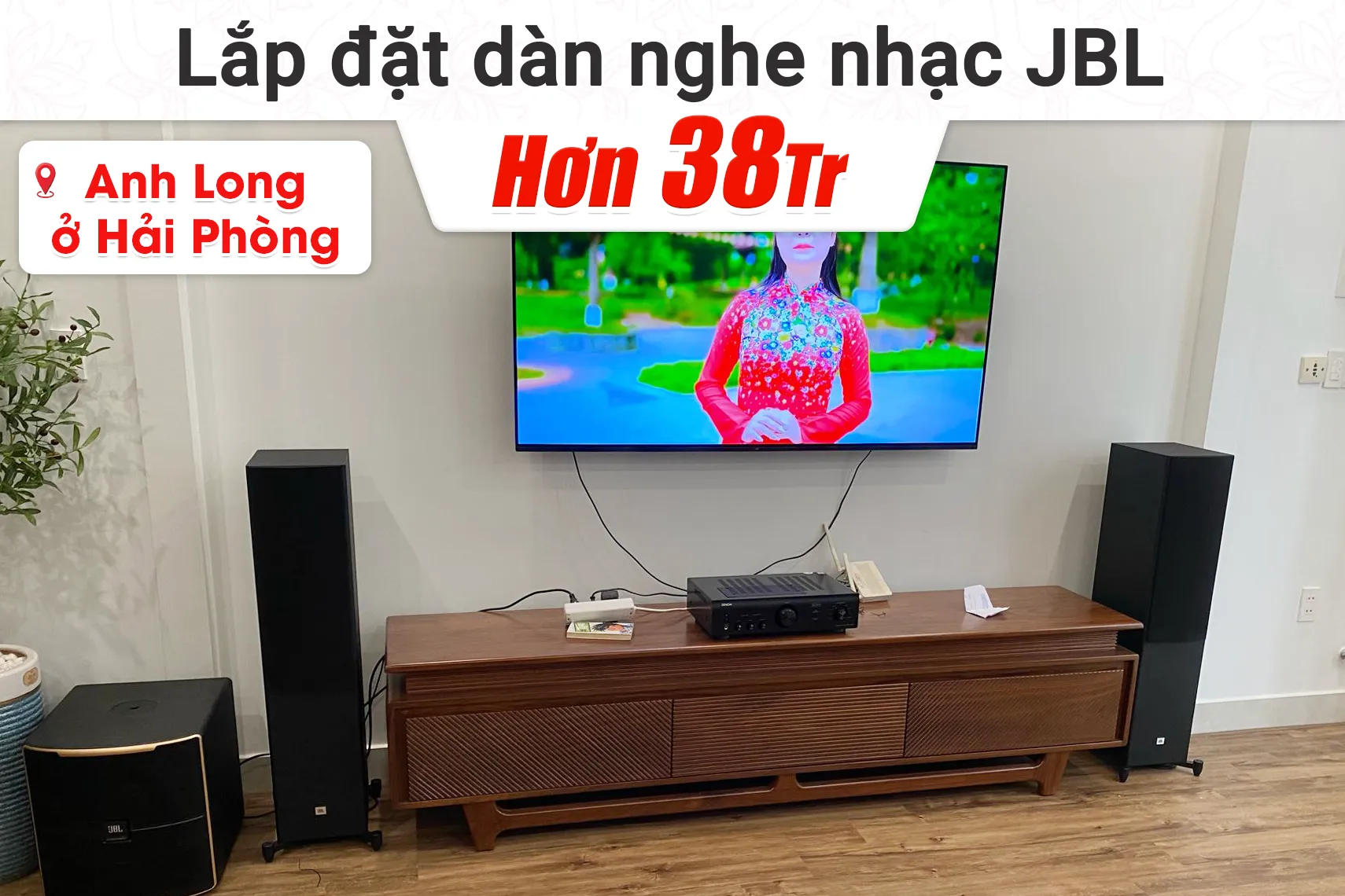 Lắp đặt dàn nghe nhạc JBL hơn 38tr cho anh Long tại Hải Phòng (JBL STAGE A180, PMA-600NE, PASION 12SP) 
