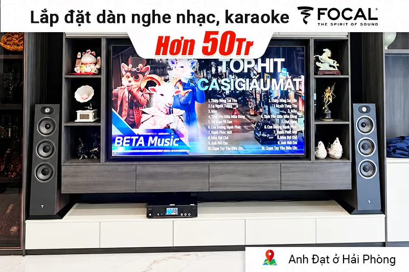 Lắp đặt dàn nghe nhạc, karaoke Focal hơn 50 triệu cho anh Đạt ở Hải Phòng (Theva N3, DKA 8500)