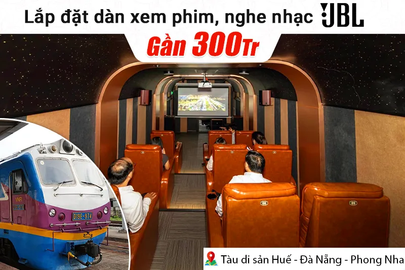 Lắp đặt dàn nghe nhạc, xem phim JBL gần 300tr cho phòng xem phim của tàu di sản Huế - Đà Nẵng - Phong Nha (JBL Studio 698, JBL Studio 625...)